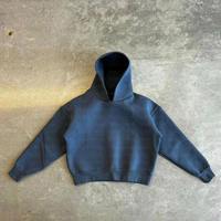 650-500 G/m² Coton Uni Luxe Sweat à Capuche Court Homme Personnalisé Oversize Streetwear Lourd