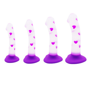 BANSEY Dildo de Gelatina Luminoso Corazón Púrpura, Plug Anal Flexible Realista con Ventosa, Juguete Sexual Novedoso para Parejas Adultas - Product Image 5
