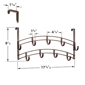 Gancho de puerta doméstico sin perforaciones de hierro forjado, multiusos, para almacenamiento de ropa, organizador, perchero de entrada, para sala de estar y baño - Product Image 2