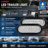 Nouvelle lampe de remorque ovale LED de 6 pouces homologuée SAE DOT, 24 LED, étanche IP67, lentille en PC, feu stop, clignotant, feu arrière pour camion, camping-car, bateau, remorque