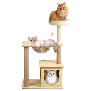 Arbre à chat moderne et économique en <span class=keywords><strong>sisal</strong></span> et bois, écologique, pour l'intérieur et l'extérieur, avec griffoir et tour d'escalade, vente en gros - Product Image 6