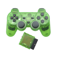 Manette sans fil 2,4 G pour PS2, manette transparente à double vibration pour PS2