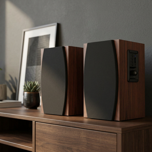 Small 3Inch 10W Stereo Audio Blue Tooth Powered Wood Passive BT Active Hifi Monitor Bookshelf <b>Speakers</b> - Product Image 3