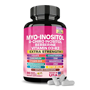 Suplemento de Mioinositol, D-Chiroinositol y Berberina, Extra Fuerte, 90 Cápsulas, 16 en 1, Vitamina D3+K2, Venta al por Mayor de Fábrica - Product Image 1