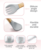 Ustensiles de salle à manger modernes sans Bpa pour bébés Produit d'alimentation Ensemble de repas mignon en silicone pour bébés avec assiette en forme d'ours Bol à ventouse pour bavoir