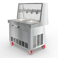 Machine à rouleaux de crème glacée industrielle haute capacité, machine à friture commerciale à table froide 380V