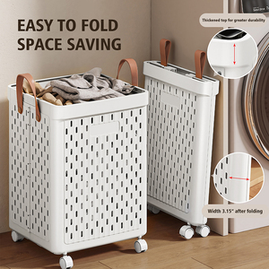 Large Folding <strong>Laundry</strong> <strong>Basket</strong> Flexible <strong>Laundry</strong> <strong>Basket</strong> <strong>Plastic</strong> <strong>Laundry</strong> <strong>Basket</strong> with Wheels <strong>Plastic</strong> <strong>Dirty</strong> Clothes <strong>Basket</strong> BT-396 - Product Image 1