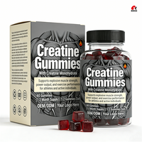 Gummies de créatine monohydrate OEM/ODM pour adultes, récupération musculaire, nutrition sportive, à base de pectine, naturelles, 120 gummies, GMP/Halal/Kosher