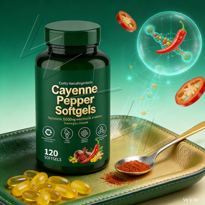 Fournisseur direct d'usine OEM, complément alimentaire à base de piment de Cayenne en gélules molles, stimulant naturel de l'énergie, soutien au bien-être, santé des adultes - Product Image 4