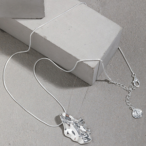 Wuqie S925 <span class=keywords><strong>collana</strong></span> in argento Sterling con pendente a forma di foglia irregolare europea a forma di <span class=keywords><strong>serpente</strong></span> - Product Image 3