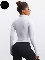 Veste de yoga zippée intégrale grande taille pour femme, coupe ajustée, séchage rapide, cardigan de sport élégant, respirant et léger