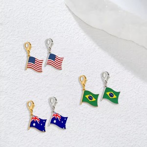 Colgante de Bandera de País de 17*14mm para Aficionados al Fútbol, de Acero Inoxidable, para Pulseras y Bolsos, Joyería DIY, Recuerdo de Viaje - Product Image 4
