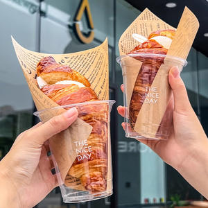 Logo personalizzato stampato a prova di olio resistente al forno cibo carta da imballaggio vergine pasta di legno carta da forno per Croissant <span class=keywords><strong>gelato</strong></span> - Product Image 6