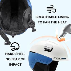 Casco da sci e snowboard doppio Sport personalizzato OEM & ODM CE EN1077 Compliant per adulti e bambini colori personalizzati per uso invernale - Product Image 4