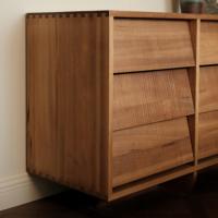 Commode en bois massif écologique personnalisée pour chambre à coucher, fabriquée à la main, avec tiroirs