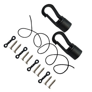 Crochets de remorquage avec corde élastique de 2M, ensemble de crochets doubles, kit de montage en acier pour filet de rangement de kayak - Product Image 4