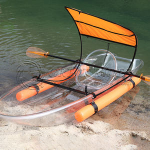 Kayak Transparent Portable 1 personne avec pagaie PC Kayaks en cristal à fond de verre Canoë de pêche - Product Image 4
