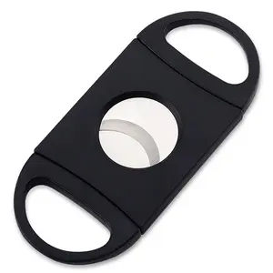 Biểu Tượng Tùy Chỉnh Bảng Màu Đen Top Nhựa Lưỡi Đôi Cigar Cutter Cho Xì gà Kéo Phụ Kiện