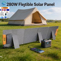 Panneau solaire portable pliable monocristallin léger Tricell 280W à 23,5% d'efficacité pour le camping