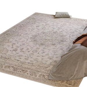 พรมโพลีเอสเตอร์ตกแต่ง ทนทาน กันลื่น ซักได้ ลายดอกไม้ ชุดพรมปูพื้นสำหรับห้องนั่งเล่น ตกแต่งบ้าน - Product Image 1