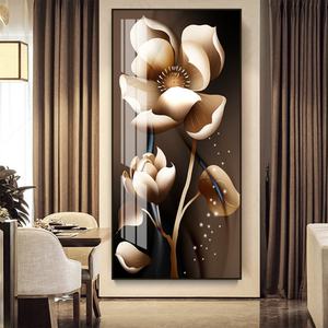 Serenidad Brillante: Obra de Arte en Porcelana con Incrustaciones de Cristal, Atmósfera Sutil con Siete Caballos, Cuadros Colgantes y Luces LED - Product Image 4