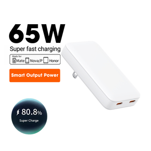 <span class=keywords><strong>Chargeur</strong></span> USB C GaN2.0 65W Fin 2 Ports Charge Rapide Bloc Adaptateur d'Alimentation <span class=keywords><strong>USBC</strong></span> pour <span class=keywords><strong>MacBook</strong></span> <span class=keywords><strong>Air</strong></span> Dell XPS Galaxy S25 Ultra - Product Image 1