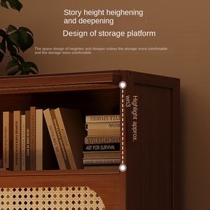 Estantería de cubo abatible de ratán Retro americano de gran capacidad para el hogar, pasillo, entrada, vitrina de almacenamiento para sala de estar - Product Image 3