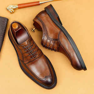 Chaussures de bureau en cuir véritable, officielles, pour mariage, très vendues, confortables, chaussures de travail - Product Image 4