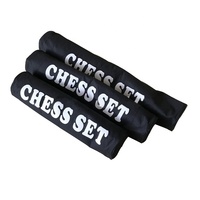 Jeu d'échecs international de voyage avec échiquier en vinyle sac d'échecs portable en toile
