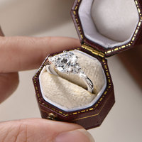 Groothandel Trendy Ring 7x9mm Romantische 5A Kubieke Zirkonia Ring Klassieke Ei-vormige Eeuwigheidsring Verlovingsring voor Vrouwen Valentijnsdag Cadeaus