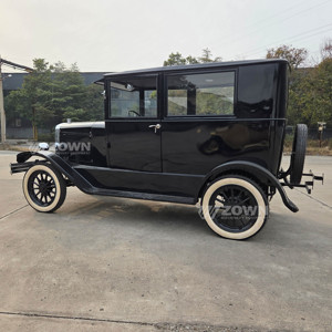 Four-door Enclosed Black Vintage Electric Guest Shuttle Cart For Art <b>Gallery</b> Country Chateau Distinguished Guest Leisure stroll - Product Image 4