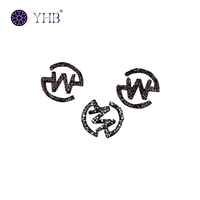 Strass en verre thermofusible en gros, motifs lettres thermocollants pour vêtements DIY