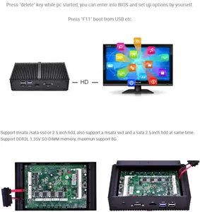 Qotom Q555G6 Core I5-7200U 2.5Ghz Desktop Mini Pc AES-NI 6 Gigabit Nic Barebone Mini Computer Router Firewall Mini Pc