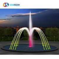 Fuente de Agua Musical Colorida para Piscina de Diseño Libre, Diámetro de 15 m