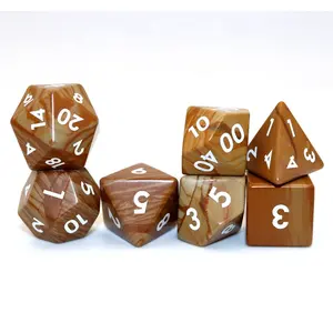 Polyhedral Set Dadu Batu Permata Dnd Dadu Set Dadu Papan Permainan Dnd RPG Warna Disesuaikan Kemasan 3-5hari