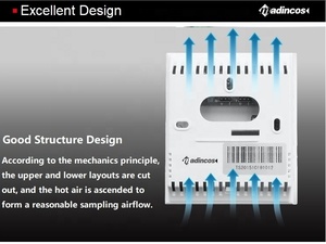 Mth300 डिजिटल Lcd डिस्प्ले प्लास्टिक ओम दीवार प्रकार तापमान आर्द्रता ट्रांसमीटर कमरे के सुपरमार्केट प्लांट अनुप्रयोगों के लिए - Product Image 5