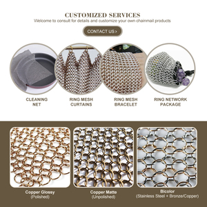 Thép không gỉ 304 316 chainmail kim loại vòng lưới trang trí rèm cửa thép không gỉ chainmail lưới màn hình - Product Image 3