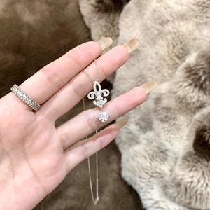 Collier Pendentif Nœud Papillon Léger de Luxe en Argent Pur S925 Princesse Fugitive Wenchi, Jade Naturel et Petit Œuf de Pigeon - Product Image 4