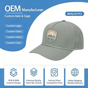 Custom logo 5 Panel Black Baseball Caps Rope <b>Waterproof</b> Laser Cutting Water Resistant Trucker <b>Hat</b> Golf <b>Hat</b> - Product Image 1