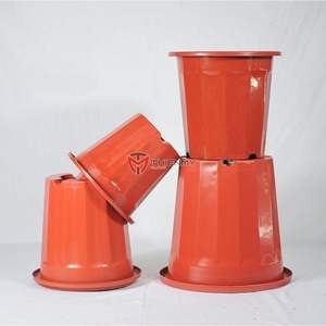 Pots de fleurs ronds en plastique PP de style moderne et luxueux, grands pots de fleurs écologiques pour jardins urbains, style pépinière - Product Image 2