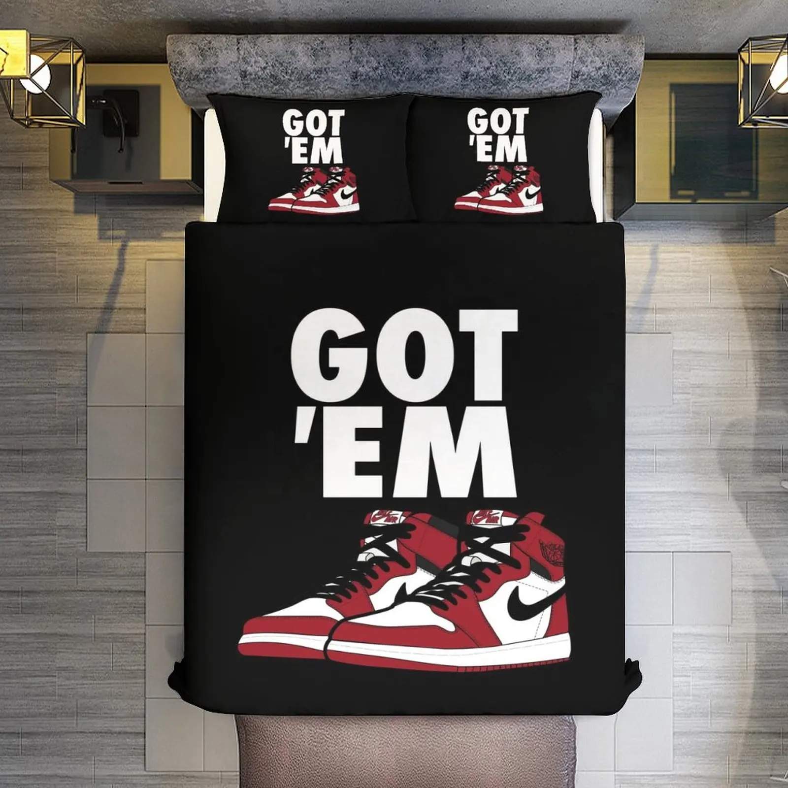 Cool Air Jordans Dunk Sneaker Beddengoed Set Mode Hype Slaapkamerdecoratie Lakens Voor Coole Jongens