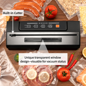 เครื่องซีลสุญญากาศสแตนเลสไฟฟ้าขนาดเล็กใช้ในบ้านม้วนปิดผนึกสูญญากาศสีดำสำหรับเครื่องบรรจุอาหารใช้งานในครัวเรือน - Product Image 2