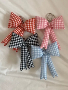 טלפון חכם חדש מסוגנן משובץ תליון bowknot תיק קסם puffer bowknot שרשרת <span class=keywords><strong>plaid</strong></span> סרט עניבת פרפר קשת קישוטי קשת קישוטי קסם - Product Image 3