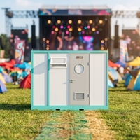 Conteneur WC Mobile Moderne, Cabine Sanitaire Portable, Unité Sanitaire Modulaire à Panneaux Sandwich pour Parcs Publics et Festivals de Musique