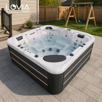 Nouvelle conception de bain à remous en acrylique de qualité supérieure, 2,3 m carré, Balboa, bain à remous autoportant de luxe avec 2 bacs de relaxation