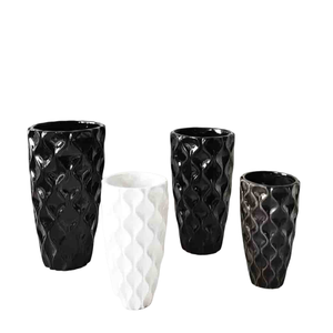 Jarrón de Cerámica Decorativo para Plantas de Interior, Estilo Nórdico Minimalista Moderno, Color Blanco y Negro, para Decoración del Hogar - Product Image 5