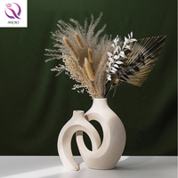 Vase en céramique nordique ensemble de deux pièces Vase à fleurs créatif chandelier ornements décoration intérieure de la maison Vases de table