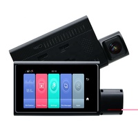Caméra de voiture DVR double écran LCD 4G avec GPS, point d'accès WiFi, diffusion en direct, ADAS, enregistreur vidéo boîte noire, double objectif, Android 8.1, 1 an de garantie BW-W318S