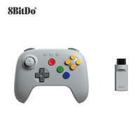 Control Inalámbrico 8BitDo 64 2.4G, Gamepad Retro para Consola N64 Original y PC con Windows, Gris