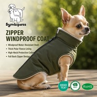 Veste pour chien OEM ODM, veste coupe-vent pour chihuahua avec fermeture éclair, gilet imperméable avec doublure en polaire épaisse